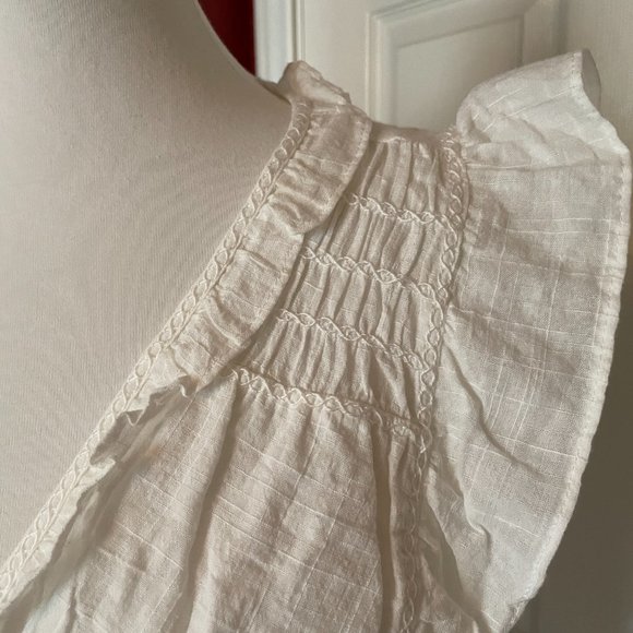 Max Studio White Ruffled Blouse - Size L - Picture 7 of 9